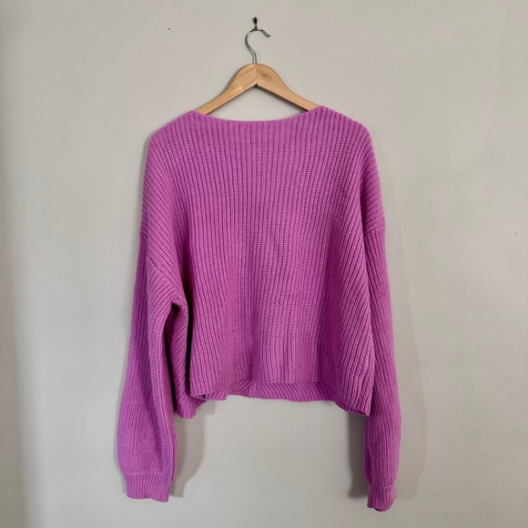 Tobi Pink Magenta Fuchsia Chunky Knit Oversized Pullover Sweater - Picture 5 of 6